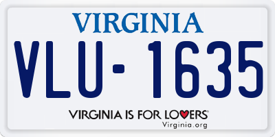 VA license plate VLU1635