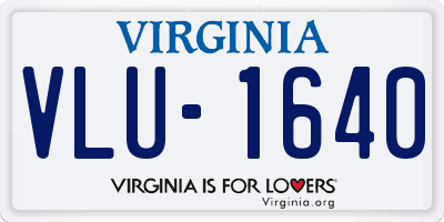 VA license plate VLU1640