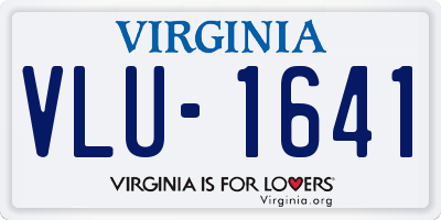 VA license plate VLU1641