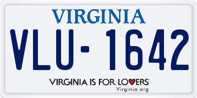VA license plate VLU1642
