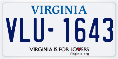 VA license plate VLU1643