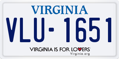 VA license plate VLU1651