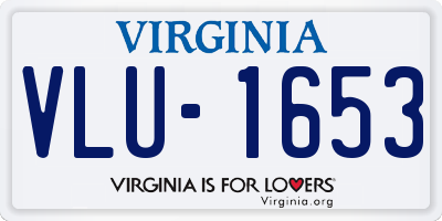 VA license plate VLU1653