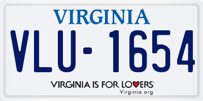 VA license plate VLU1654