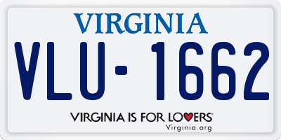 VA license plate VLU1662