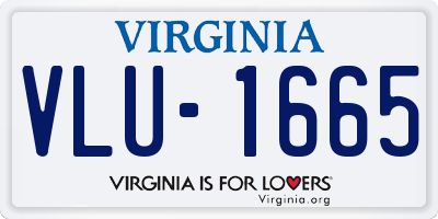 VA license plate VLU1665