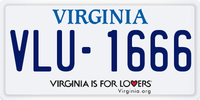 VA license plate VLU1666