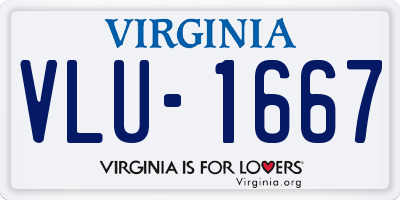 VA license plate VLU1667