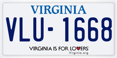 VA license plate VLU1668