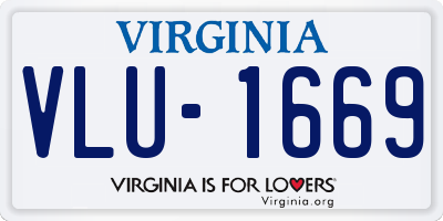 VA license plate VLU1669