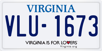VA license plate VLU1673