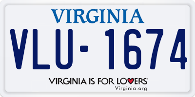 VA license plate VLU1674