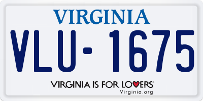 VA license plate VLU1675