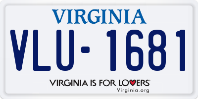 VA license plate VLU1681