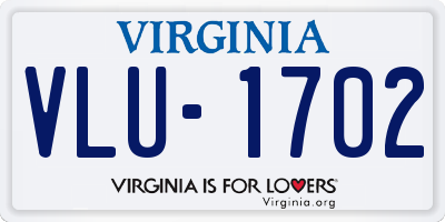 VA license plate VLU1702