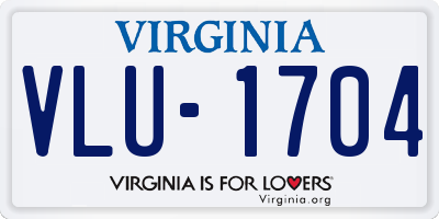 VA license plate VLU1704