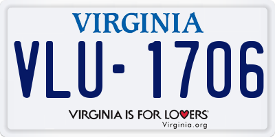 VA license plate VLU1706