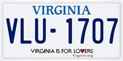 VA license plate VLU1707