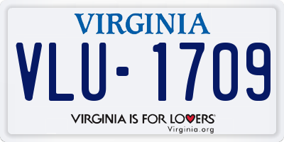 VA license plate VLU1709