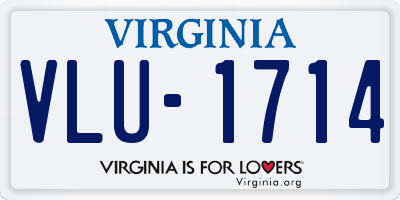VA license plate VLU1714