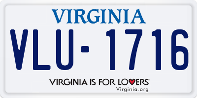VA license plate VLU1716
