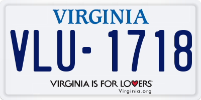 VA license plate VLU1718