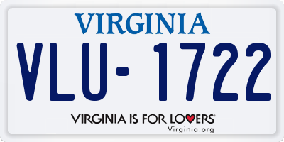 VA license plate VLU1722