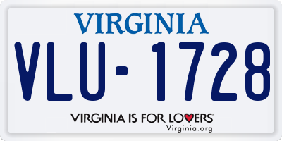 VA license plate VLU1728