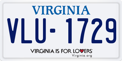 VA license plate VLU1729