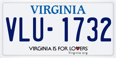 VA license plate VLU1732