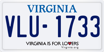 VA license plate VLU1733