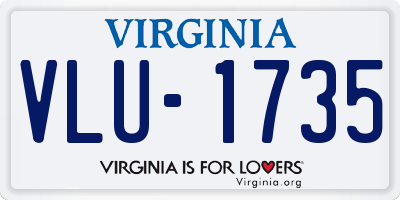VA license plate VLU1735