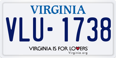 VA license plate VLU1738