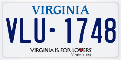VA license plate VLU1748