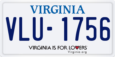 VA license plate VLU1756