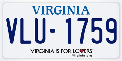VA license plate VLU1759