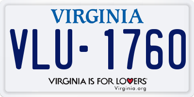VA license plate VLU1760