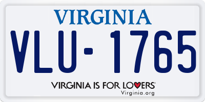VA license plate VLU1765