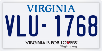 VA license plate VLU1768