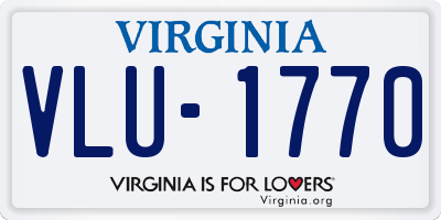 VA license plate VLU1770