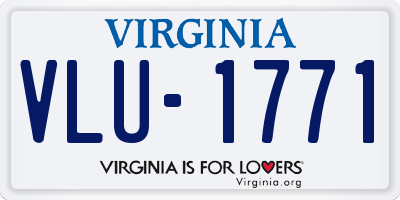 VA license plate VLU1771