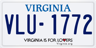 VA license plate VLU1772