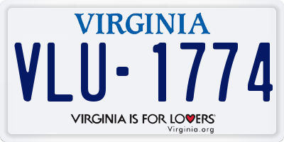 VA license plate VLU1774