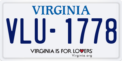 VA license plate VLU1778