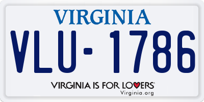 VA license plate VLU1786