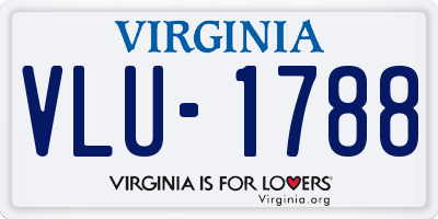 VA license plate VLU1788