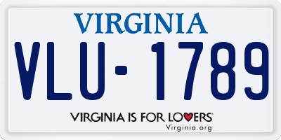 VA license plate VLU1789