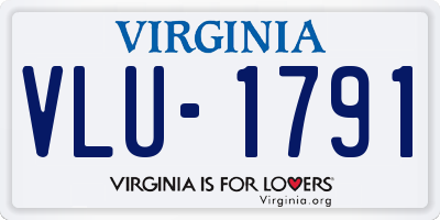 VA license plate VLU1791