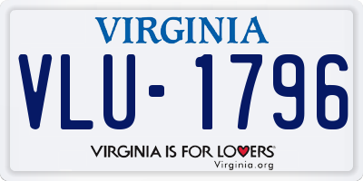 VA license plate VLU1796