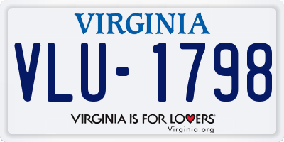 VA license plate VLU1798